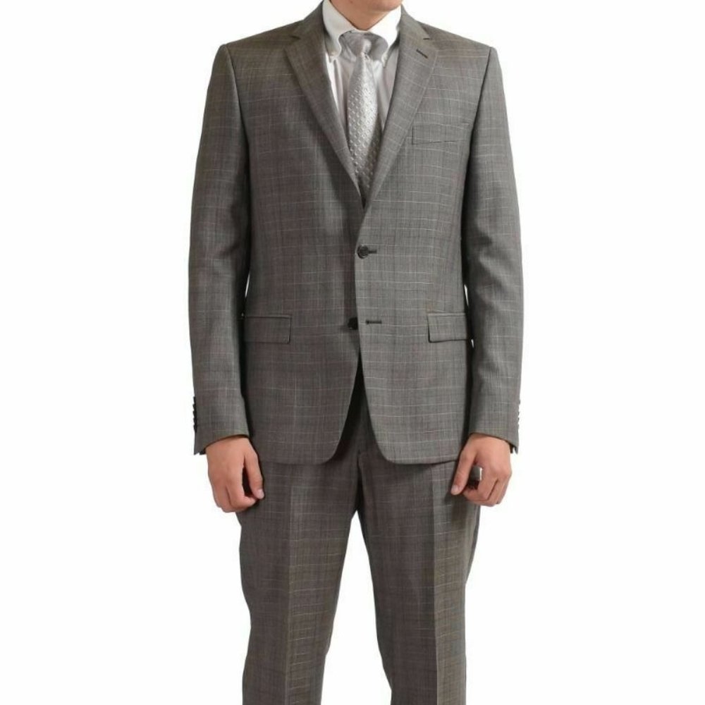 Versace Collection Men's 100% Wool Plaid Suit